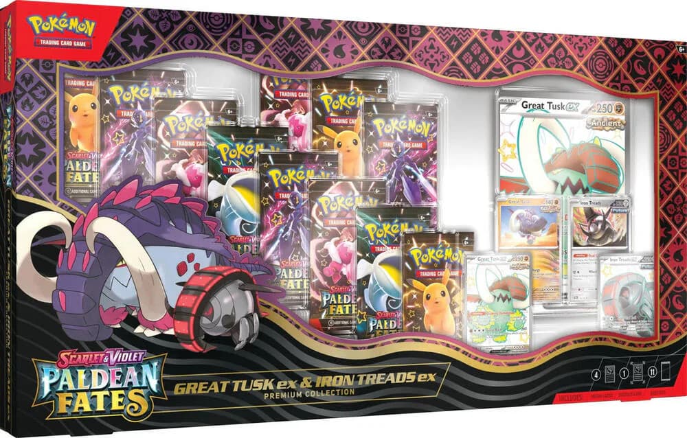 Hình ảnh sản phẩm Bộ Premium Collection Paldean Fates Great Tusk ex & Iron Treads ex